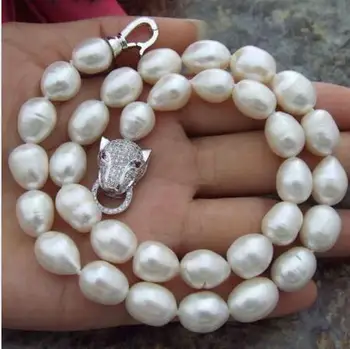

free shipping HUGE AAA+ 11-13MM South Sea White Baroque Pearl Necklace 18 inch