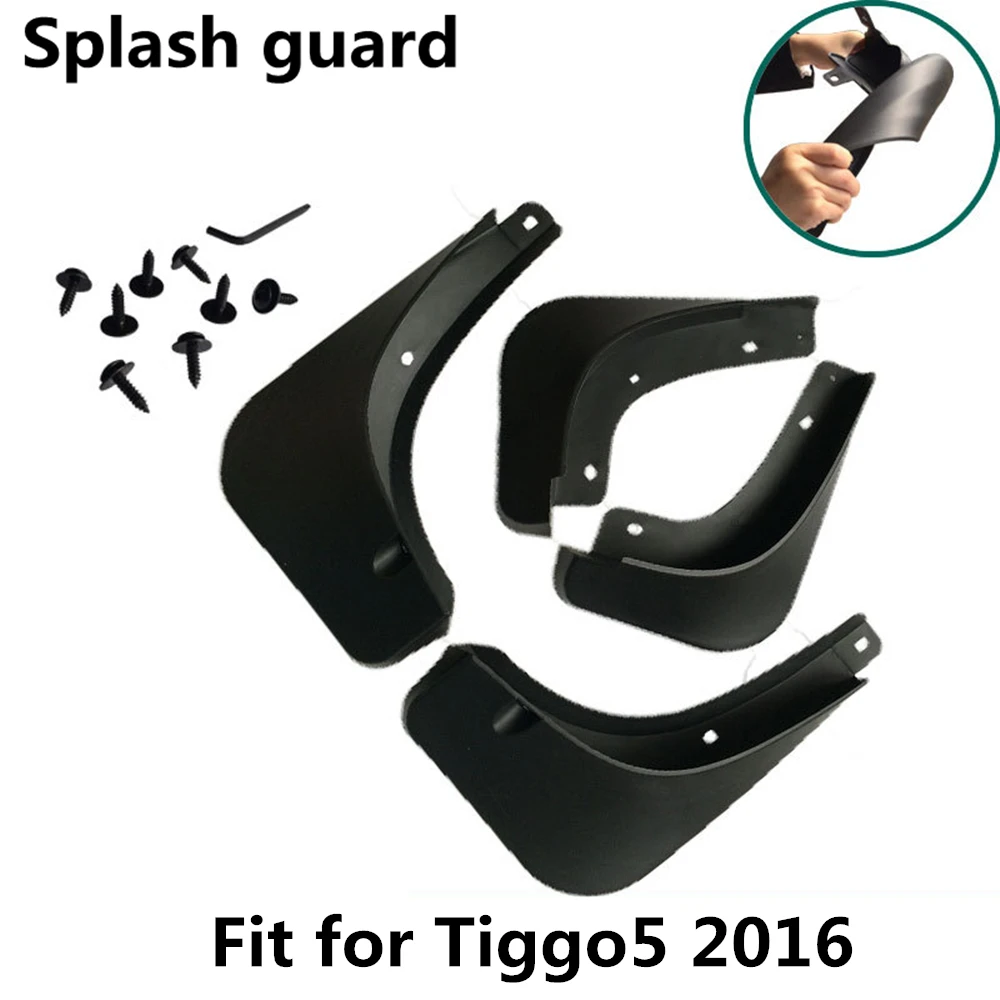 

4pcs Car Front Rear Mudguards Fender Flares Mud Splash Guards Mud Flaps for Chery Tiggo 5 2016 2017 Mudflap Accessories
