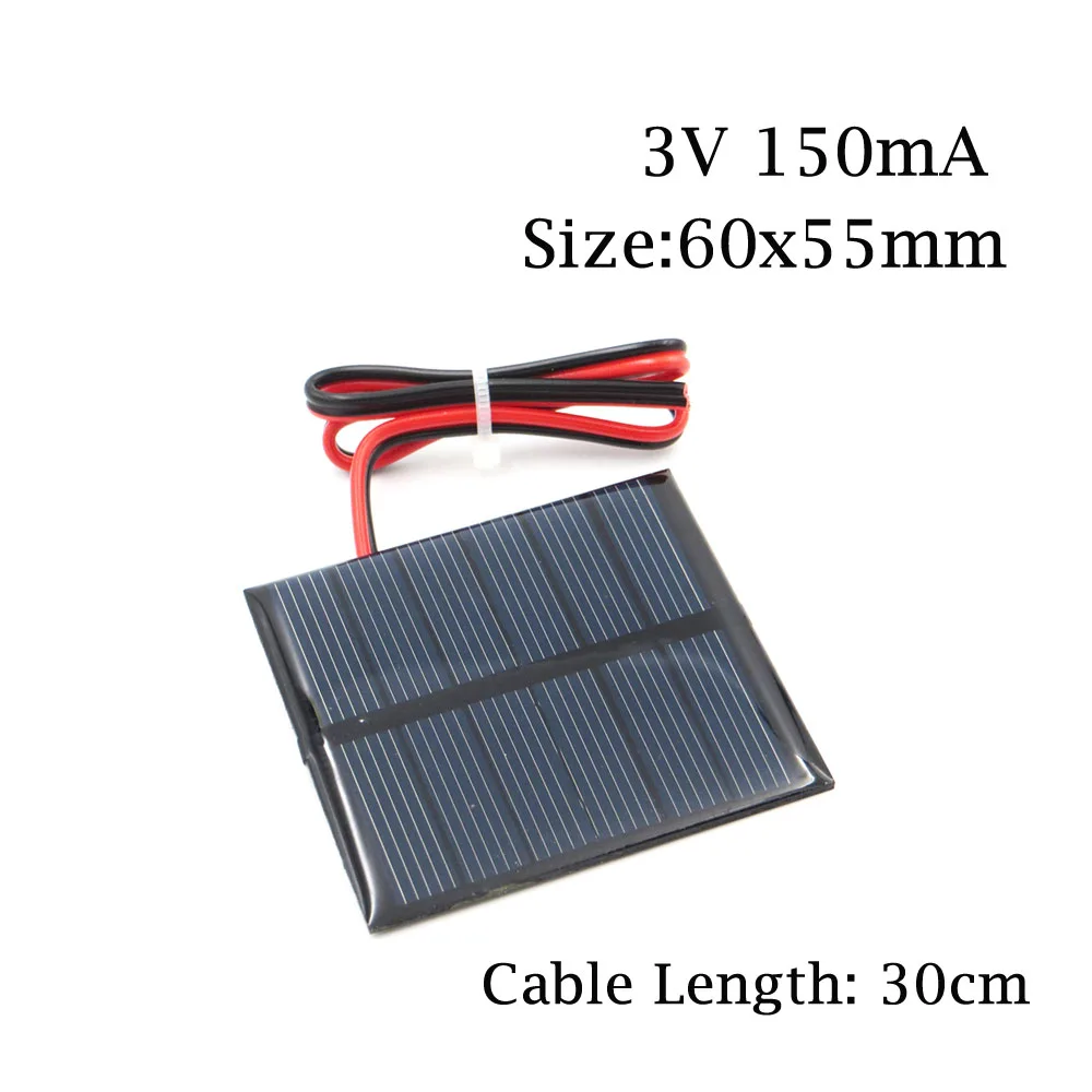 3V 3,5 V 4V солнечная панель 100mA 120mA 150mA 250mA 300mA 350mA 435mA 500mA зарядное устройство для сотового телефона с проводом подключения