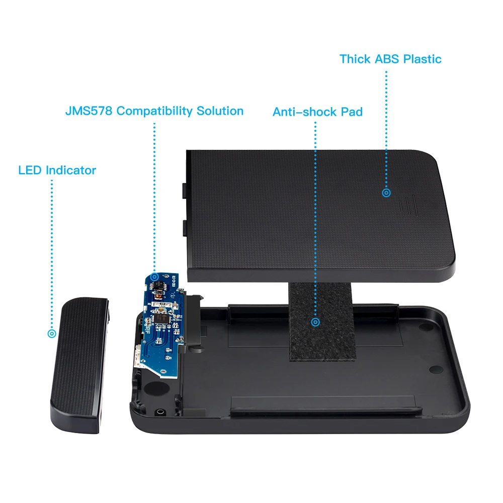 Чехол для жесткого диска KESU 2,5 дюймов SATA USB 3,0 SSD/HDD 1 ТБ 2 ТБ жесткий диск коробка для samsung Seagate, поддержка UASP SATA III