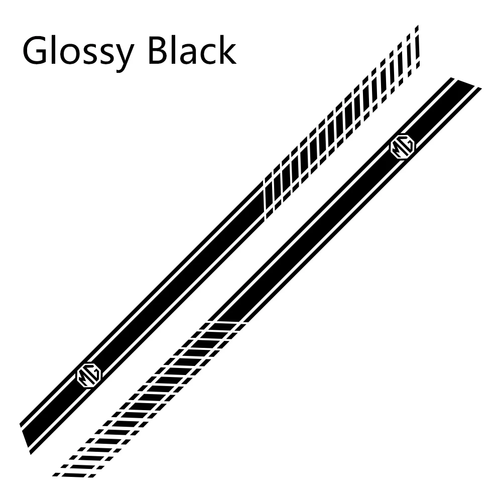 2 шт. виниловая наклейка на машину боковые полосы авто Спорт Стайлинг украшения наклейки для MG 3 6 CS значок Тюнинг автомобилей аксессуары - Название цвета: Glossy Black