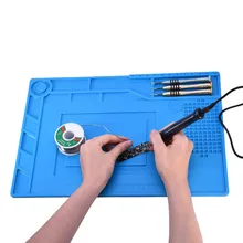 1 шт. Теплоизоляционный силиконовый коврик с магнитной накладкой Настольный коврик платформа для обслуживания с линейкой весов 388x268x6 мм для ремонтной станции