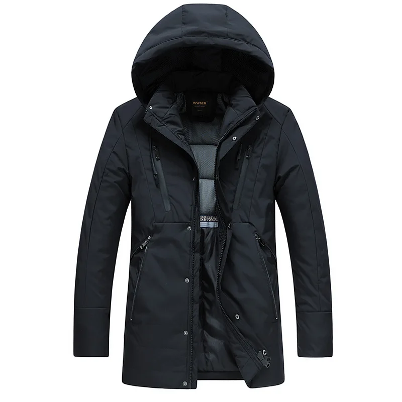L-4XL зимняя куртка мужская пуховая хлопковая куртка зимние парки с капюшоном утепленное теплое пальто теплое средней длины мужская одежда