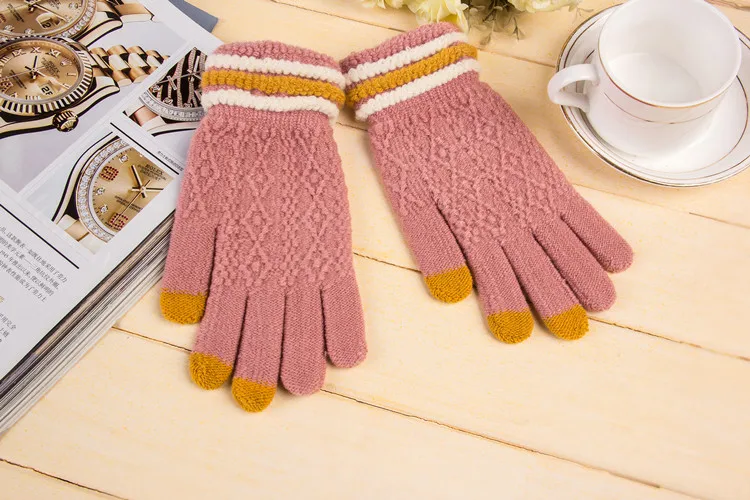 2017 женские и мужские мягкие хлопковые зимние перчатки с сенсорным экраном теплые