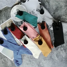 Gtglad/1 пара, Новое поступление, модные сверкающие носки в Корейском стиле, женские весенние носки со стразами с милыми ушками, яркие цвета, ручная работа