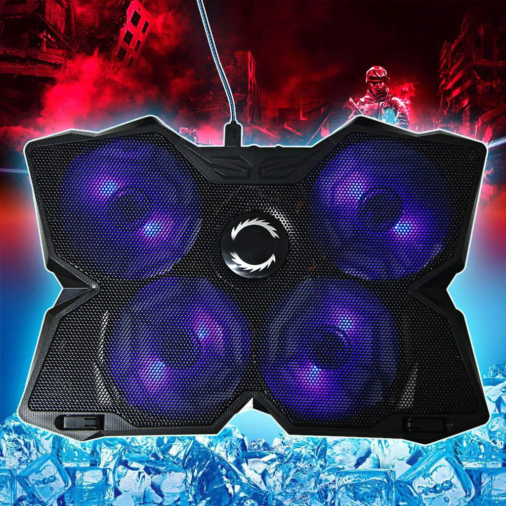 

NOYOKERE Cool Cold USB Four Fans Laptop PC Base Cooling Pad Cooler Radiator With Stand for Notebook Laptop Computer Peripherals