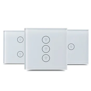 

EU Wifi Smart Wall Switch Touch Glass Panel Mobile tuya& smart life APP Remote Control work with Amazon Alexa Google Home