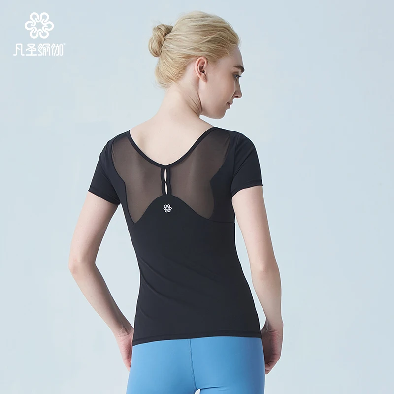 

Women Yoga Shirts Vest Ladies Girls Short Sleeves Crop Top Sports Shirts Professional Fitness Gym Workout Running Slim Top New