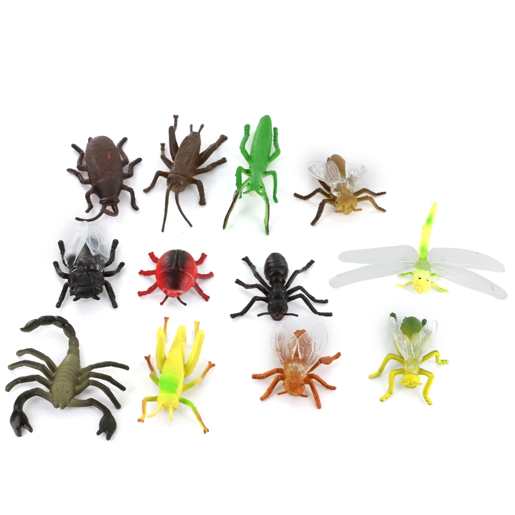 12 Assorted Plastic Insect Flying Bugs Animal PARTY BAG FILLER KIDS GIFT Toy