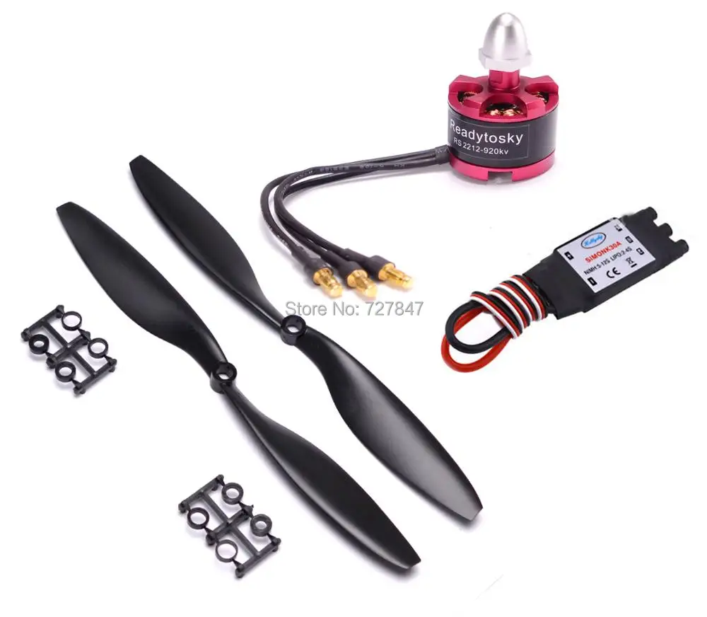 

2212 920KV Brushless Motor CW / CCW + 30a simonk brushless ESC + 1045 Propeller for F450 F550 S550 F550 Quadcopter Frame