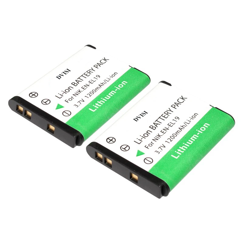 2 шт. дисплей А · ч Аккумулятор для камеры EL19 ENEL19 с USB зарядным устройством Nikon Coolpix