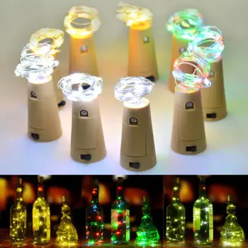 

8LED Copper Wire Wine Bottle Cork Shape Light Starry Light Wedding Decor