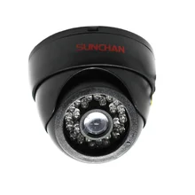 SunChan Analogue Security Camera Color CMOS 720TVL 24 IR LEDs Night Vision Security Camera Indoor Plastic Dome CCTV Camera