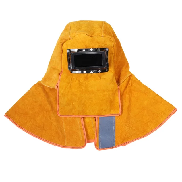 Solar Auto Darkening Welding Mask Leather Head-Mounted Shawl Protective Heat Insulation Anti-Spatter