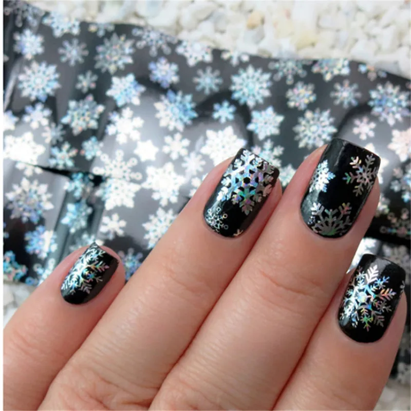 Christmas Snowflake Nail Foils Holographic Nail Art Transfer Sticker