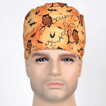 

New Lab Hospital medical Surgical Cap 100% cotton Printed Medical Scrub Operation Caps adjustable one size LXX42