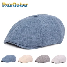 RoxCober Открытый путешествия без каблука Кепки вводной для мужчин и женщин из хлопка и льна береты кепка газетчика Кепка шляпа в стиле Гэтсби, осунувшийся Блиндер