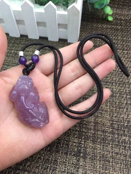 

Unique Natural Purple Agate Chalcedony Chinese Dragon Pixiu Pendant Necklace Wholesale brave troops Pendant
