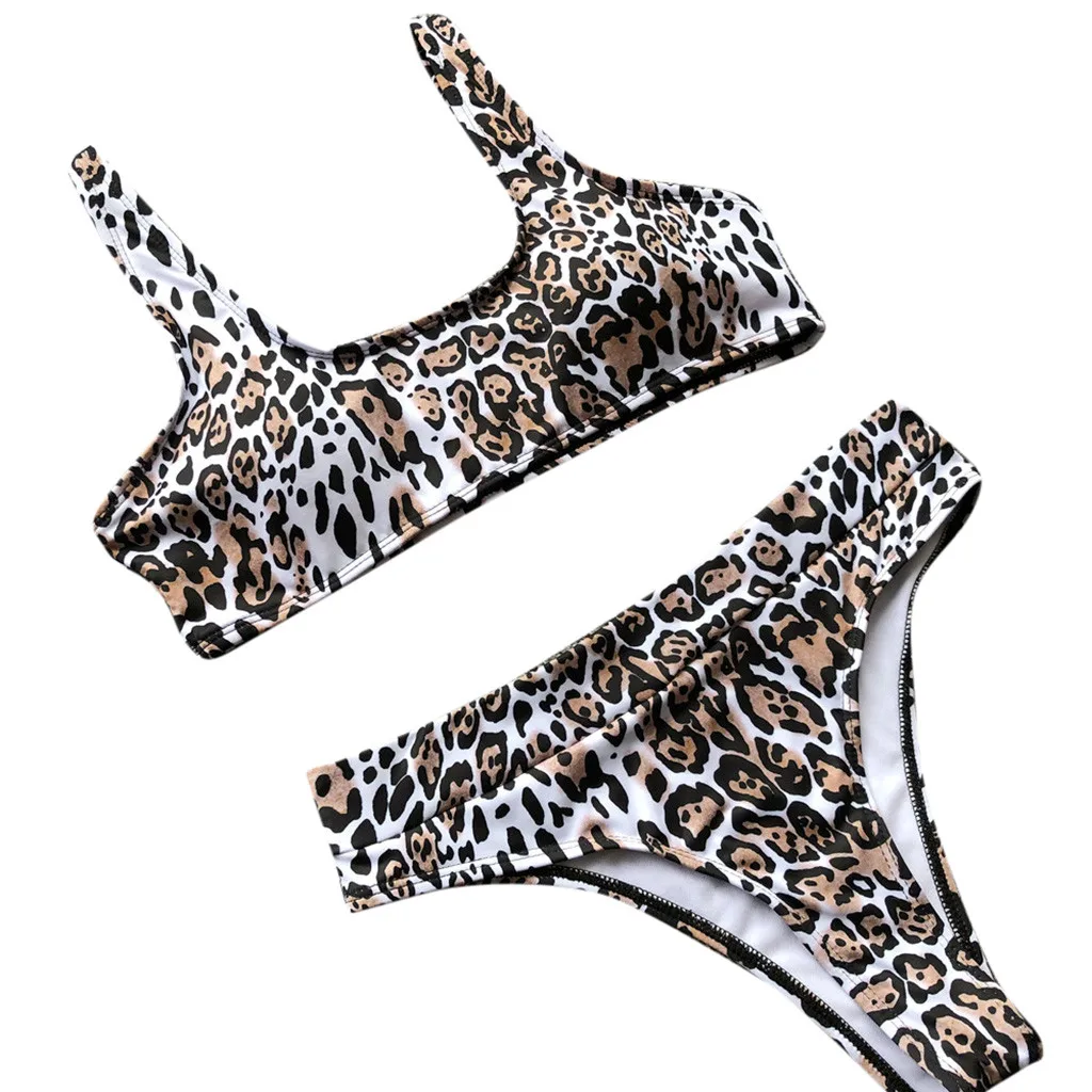 Сексуальное бикини с леопардовым принтом, женский купальник пуш-ап, пляжные вечерние женские бикини, защита от солнца размера плюс, 19Jan22