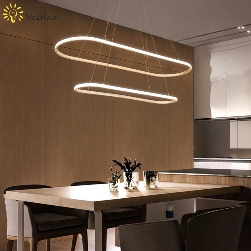 

Simple white LED chandelier modern LED chandelier lighting living room dining room kitchen study decoration Lampara de techo