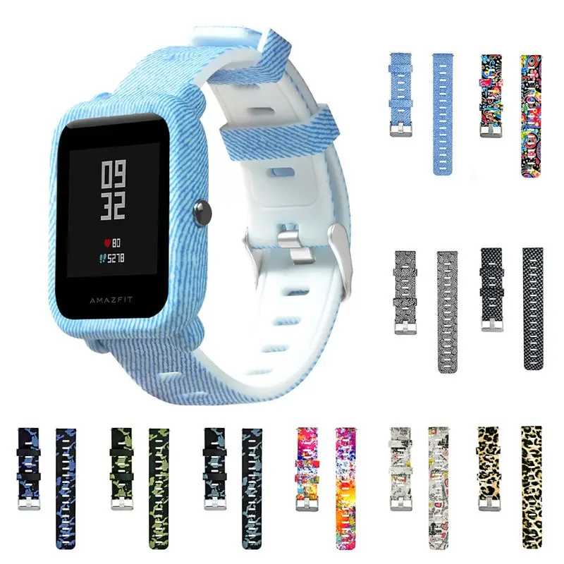 Регулируемый мягкий силиконовый наручный ремешок на замену для Xiaomi Huami Amazfit Bip Smartwatch Браслет 20 мм аксессуары