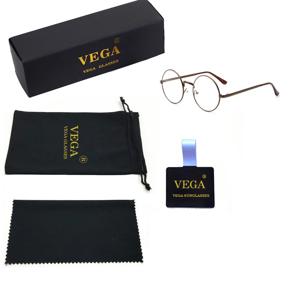 VEGA Eyeglasses Frames Round Vintage Spectacle Frame Woman Men Metal Retro Glasses Frame Small Clear lens 239 (10)