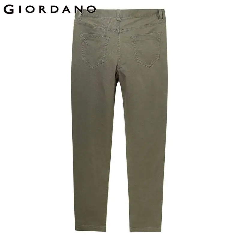 Skup Giordano męskie spodnie męskie rozciągliwe bawełniane elastan jednokolorowe spodnie na co dzień mężczyźni Zip przedni przycisk zamknięcia Pantalones Hombre