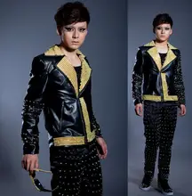 Black Oblique zipper gold Rivets fashion Motorcycles leather jacket men Singer 1 mens leather jackets and