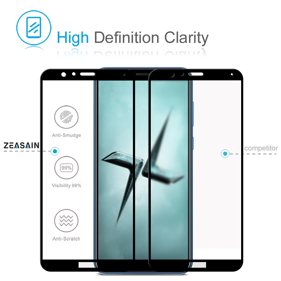 Original ZEASAIN 2.5D Full Cover Screen Protector Tempered Glass for Huawei Honor 7X 7 X 9H Toughened Glass Protective Film (3)