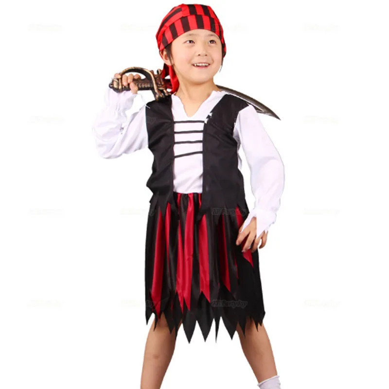 Пиратский костюм для костюмированных игр, костюмы для Хэллоуина для детей, Карнавальная вечеринка, Забавный Рождественский Декор - Цвет: 2