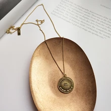 Смешное ожерелье из стерлингового серебра 925 пробы со смайликом от солнца, Золотое круглое модное дизайнерское ожерелье с кулоном в виде фигурной монеты для женщин, хорошее ювелирное изделие