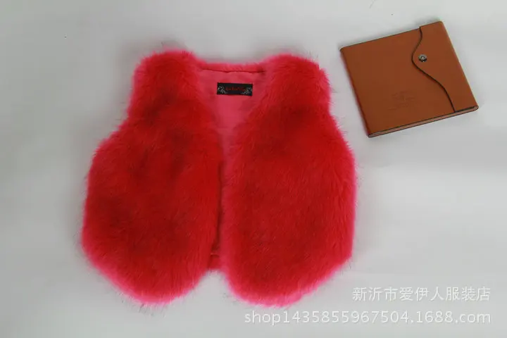 Меховой жилет для детей в европейском стиле модное пальто с искусственным мехом для девочек осень-зима детские жилеты бренд Меховая куртка Colete - Цвет: Красный