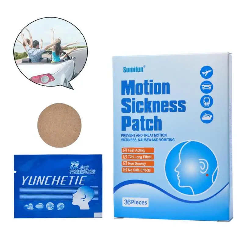 72 Pcs/lot Car Motion Sickness Relief Patch Preventing Motion Sickness Airsickness Seasickness