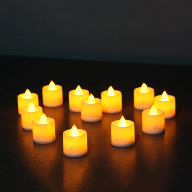 24pcs Flickering Candles Smokeless Candles with Battery for Party Colorful light Festivals 6pcs Flameless LED Candles Tea Lights Weddings,Christmas Decoration