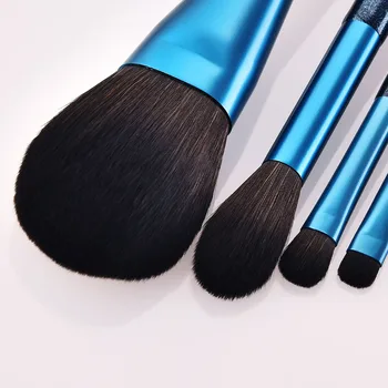 

7 Pcs Portable Makeup Brush Kit Eyeshadow Blush Brushes Makeup Set Blue Wooden Handle 789