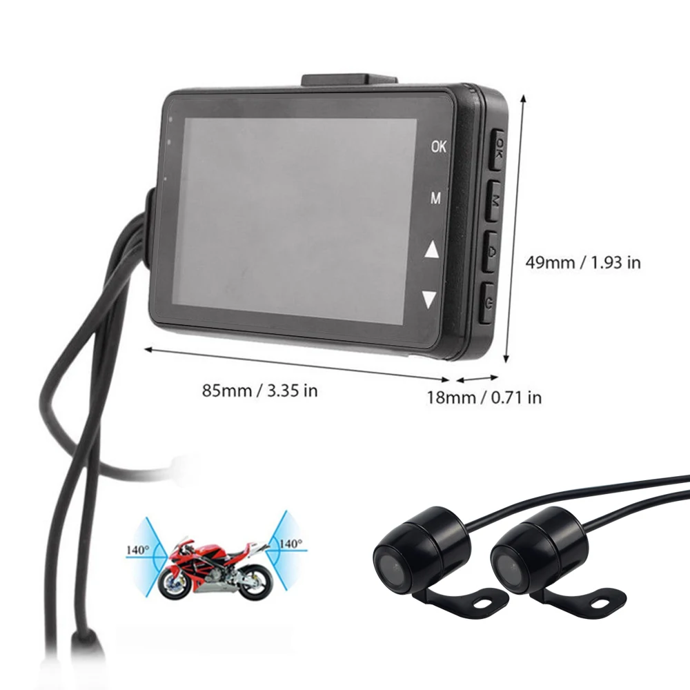 Мотоцикл Камера DVR мотор KY MT18 Dash Cam Специальная двойная трек спереди