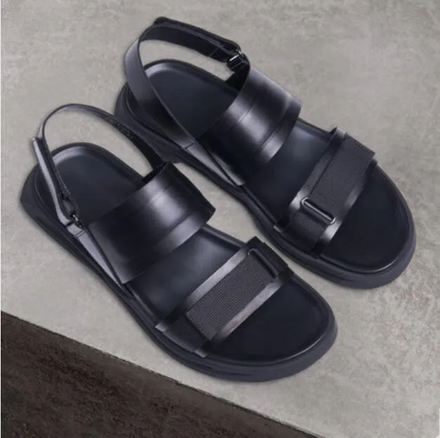 black casual sandals