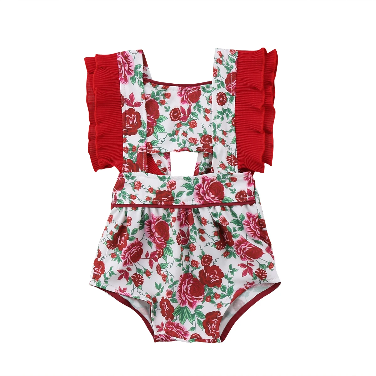 Sweet Toddler Girl Sleeveless Floral Flower Rompers Toddler Baby Girls