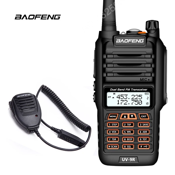 BaoFeng UV-9R плюс Водонепроницаемый портативная рация 8 Вт UHF VHF Двухдиапазонный IP67 КВ трансивер УФ 9R Ham Портативный радио - Цвет: Красный