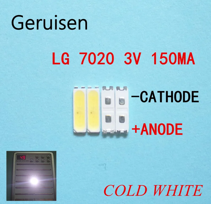 Для LG Innotek светодиодный Светодиодный подсветка светодиоды средней мощности 0,5 Вт 7020 3 в холодный белый 60 шт. ЖК-подсветка для ТВ апплик LEWWS72R24GZ00