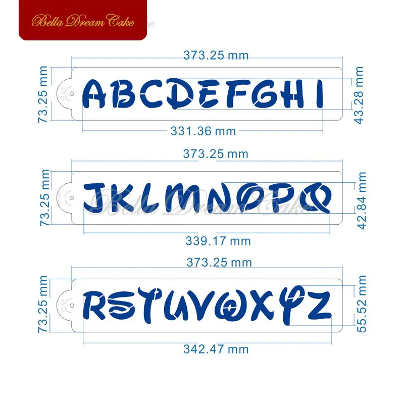 5 шт./компл. большой Размеры цифр и букв трафарет торта инструменты для украшения тортов из мастики свадебное трафарет торта шаблон дизайна ST-837