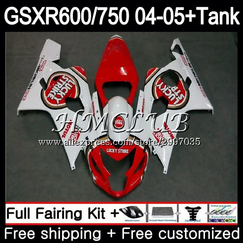 Lucky Strike + бак для SUZUKI GSXR 600 750 GSX R750 R600 2004 2005 27HC. 15 K4 GSXR600 04 05 GSXR750