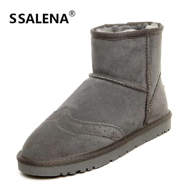 

Men Winter Non-Slip Snow Boots Unisex Warm Plush Wool Comfortable Ankle Boots Retro Non-Slip Round Toe Snow Boots Shoes B2729