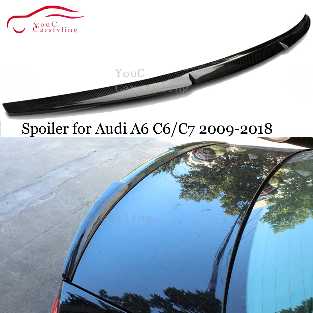 Carbon Fiber Rear Spoiler S6 M4 Style For Audi A6 C6 C7 4door Sedan