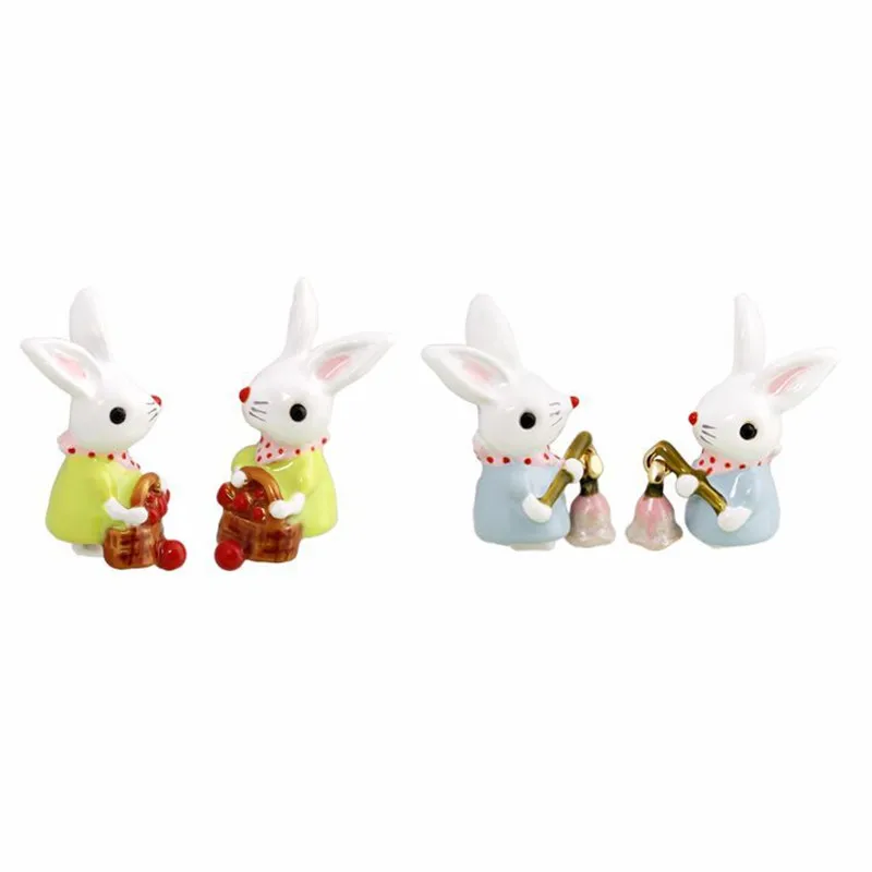 

France Cute and fresh Enamel Glaze Original Bunny Portable Lantern Basket Cute Meng Rabbit For Women Stud Earrings
