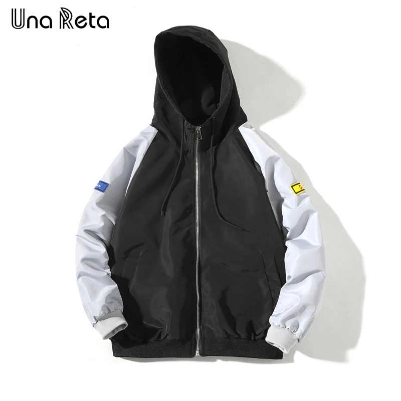 Una Reta, мужские Брендовые куртки, весна, новинка, хип-хоп стиль, с принтом, куртки с капюшоном, Мужская Уличная одежда, повседневная куртка на молнии, пальто