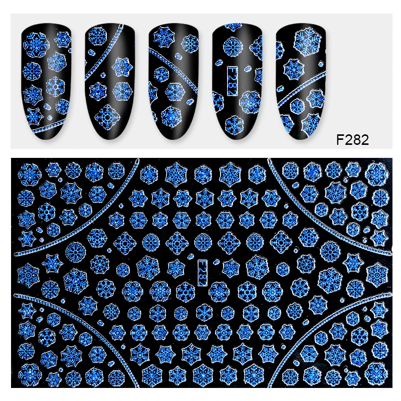 1 лист, 3D наклейки для ногтей, рождественский снежинка, снежный дизайн, клей для рукоделия, наклейки для ногтей, украшения для ногтей, сделай сам, маникюр