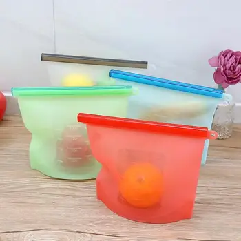

Silicone Food Bag Fresh Sealed Bags Reusable Preservation Bags Airtight Seal Storage Container