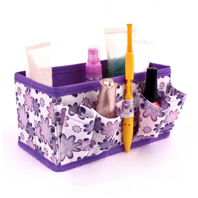 Розовый, синий, purp большой Ёмкость складной стол Коробка для хранения Макияж Косметика ручки канцелярские контейнер нетканые Настольный