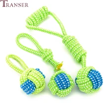 

Transer Pet Supply Dog Toys Dogs Chew Teeth Clean Outdoor Traning Fun Playing Green Rope Ball Toy For Large Small Dog Cat 71229